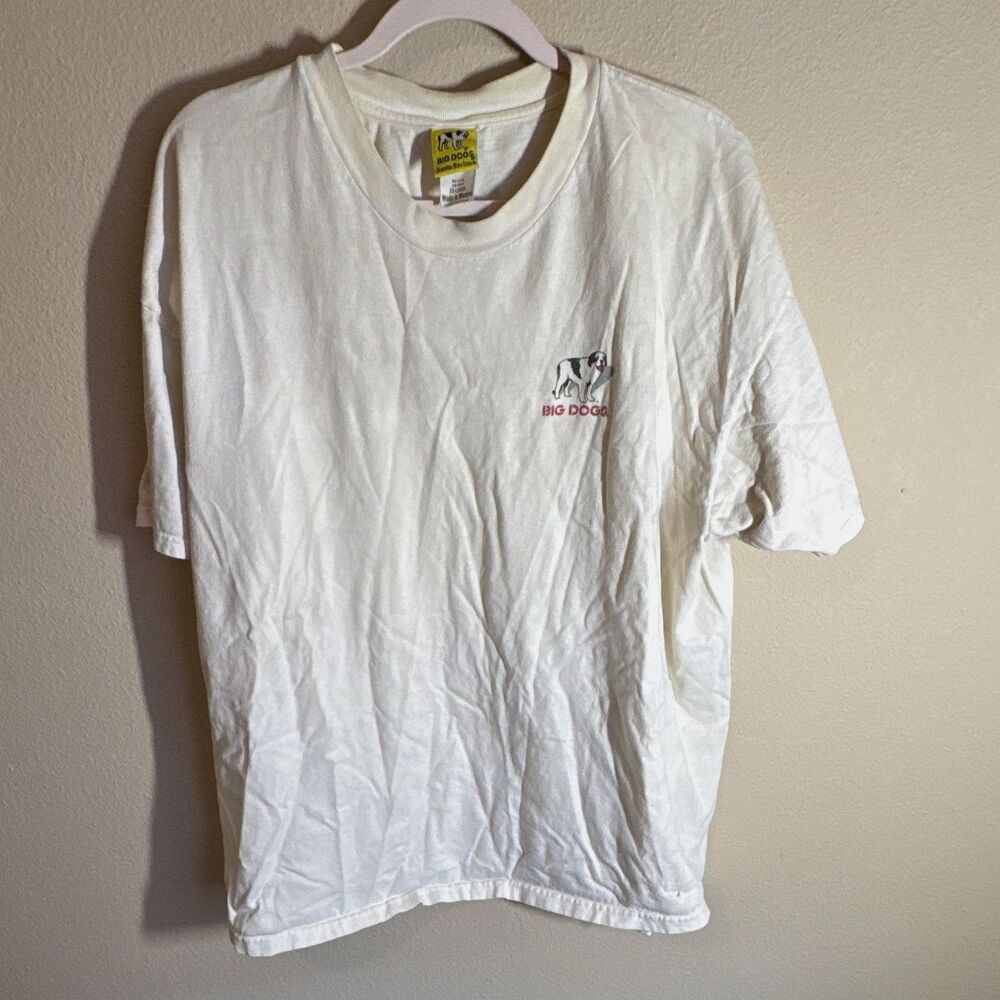 Big Dogs Santa Barbara Men’s T-Shirt XXL White Graphic Crew Neck Cotton Jersey